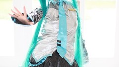 Woman cosplay vocaloid hatsune