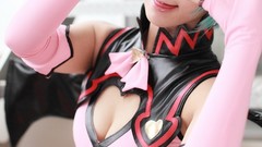 Woman cosplay vocaloid hatsune