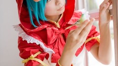 Woman cosplay vocaloid hatsune