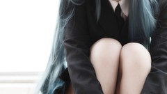 Woman cosplay vocaloid hatsune