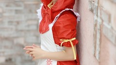 Woman cosplay vocaloid hatsune