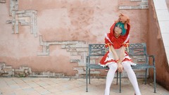 Woman cosplay vocaloid hatsune