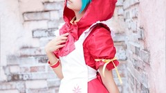 Woman cosplay vocaloid hatsune