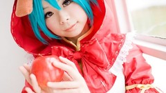 Woman cosplay vocaloid hatsune