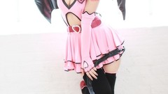 Woman cosplay vocaloid hatsune