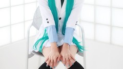 Woman cosplay vocaloid hatsune