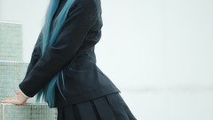 Woman cosplay vocaloid hatsune