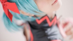 Woman cosplay vocaloid hatsune