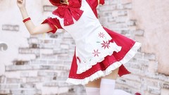 Woman cosplay vocaloid hatsune