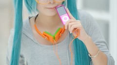 Woman cosplay vocaloid hatsune