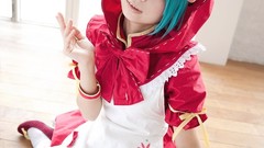 Woman cosplay vocaloid hatsune