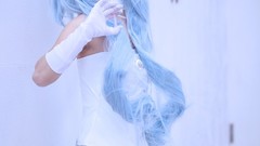 Woman cosplay vocaloid hatsune