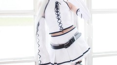 Woman cosplay vocaloid hatsune