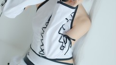 Woman cosplay vocaloid hatsune