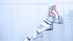 Woman cosplay vocaloid hatsune