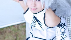 Woman cosplay vocaloid hatsune