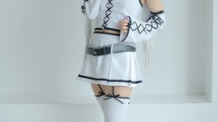 Woman cosplay vocaloid hatsune