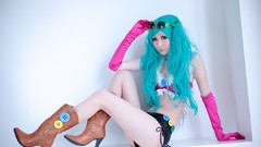 Woman cosplay vocaloid hatsune
