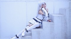 Woman cosplay vocaloid hatsune