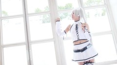 Woman cosplay vocaloid hatsune