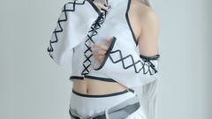 Woman cosplay vocaloid hatsune