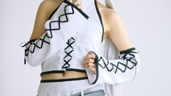 Woman cosplay vocaloid hatsune