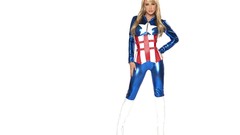 Woman costume blondes lingerie bra sara jean underwood spandex