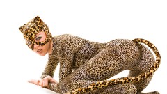 Woman costume Catwoman nekomimi cosplay Simple Background 