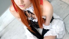 Woman costume fashion asians blue eyes asuka langley soryu neon 