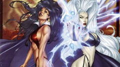Woman costume white hair cleavage comics girls heroines 