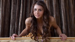 Woman couch brunettes Met-Art magazine Astrud A