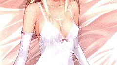 Woman cross Anime beds legs blondes anime girls blue eyes tony 
