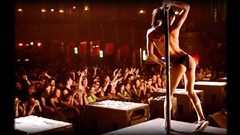 Woman crowd ass concert dancers Silva topless stripper pole
