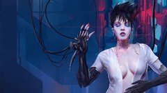 Woman cyberpunk cyborgs artwork