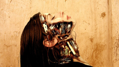 Woman cyborgs teardrops