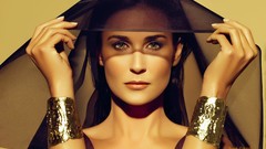 Woman Demi Moore Actress bracelets green eyes models fashion 