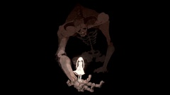 Woman demons silhouettes skeletons