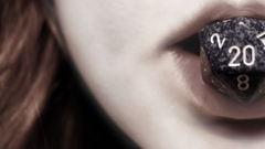Woman dice dungeons and
