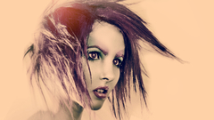 Woman digital art faces