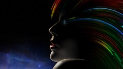 Woman digital art starfield