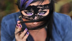 Woman disguise portraits self-portrait