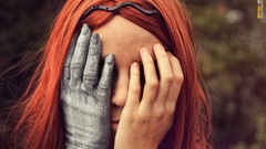Woman Doctor Who redhead cosplay portraits Amy Pond weeping 