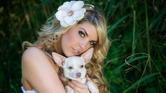 Woman Dogs blondes models
