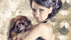 Woman Dogs necklaces