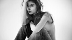 Woman Don topless grayscale