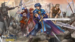 Woman Dragons Anime armor red eyes Swords spears blue hair 