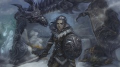 Woman Dragons armor Warriors the elder scrolls v skyrim fan art 