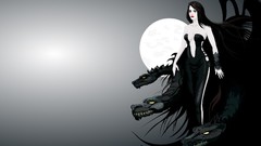 Woman Dragons black dress