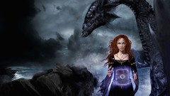 Woman Dragons fantasy art