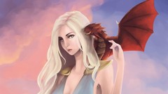 Woman Dragons game of thrones blondes blue eyes Daenerys 